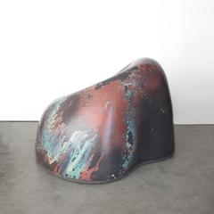 Persephone Concrete Chair in Oracle Pattern, Handmade Organic Modern Sculpture