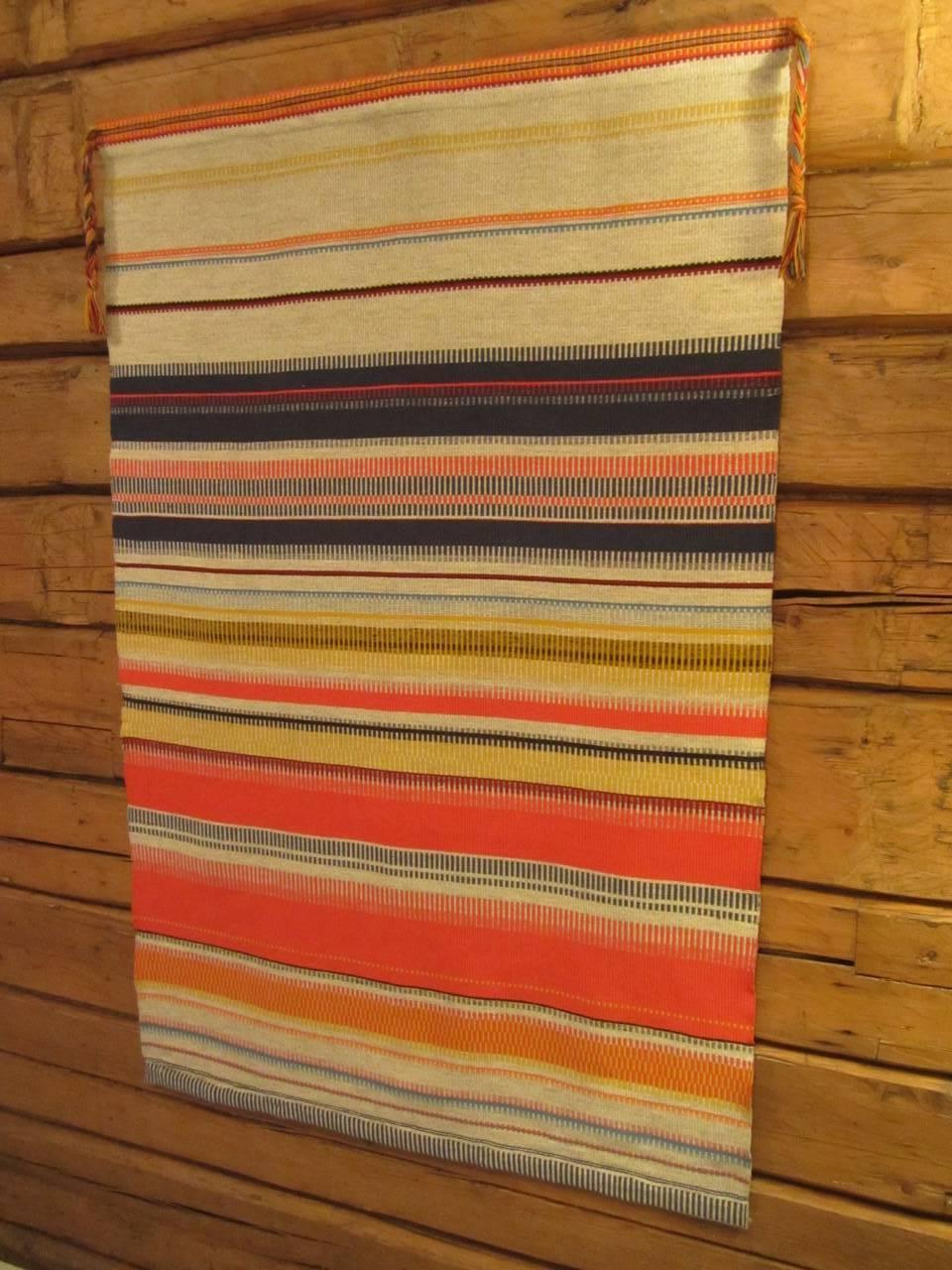 Hand-Woven Striped Flat-Weave 