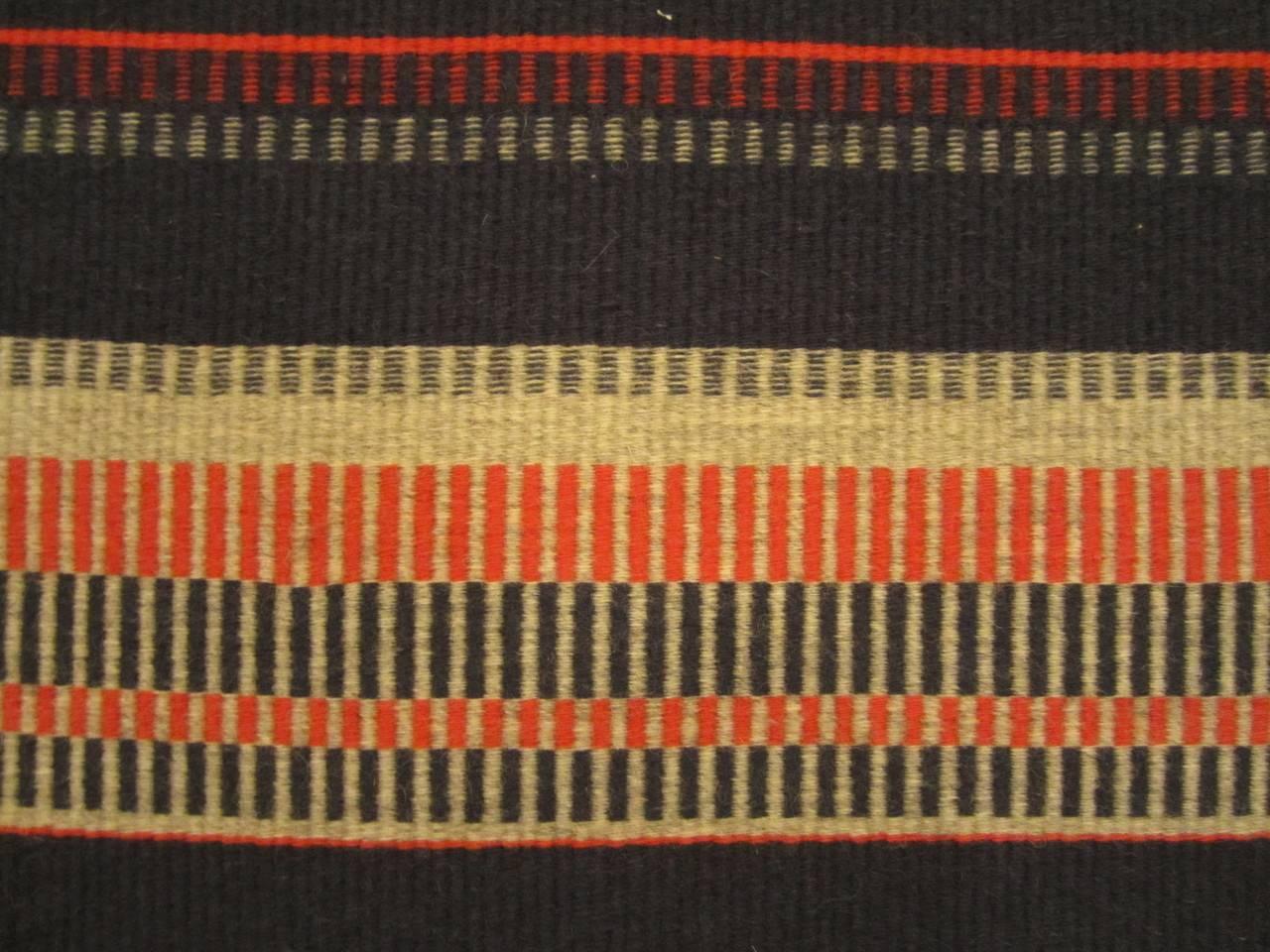 20th Century Striped Flat-Weave 