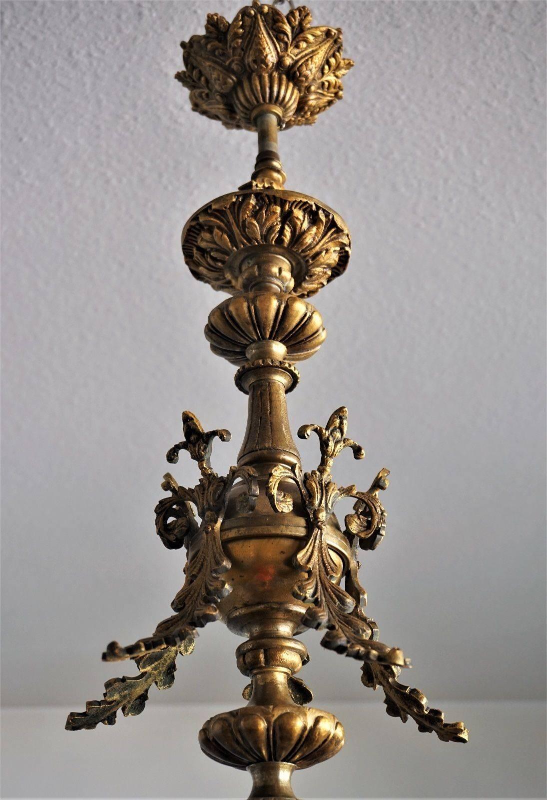 19th Century French Louis XVI Style Gilt Bronze Five-Arm Chandelier 5