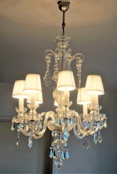 Large Murano Glass Crystal Chandelier, Italy, 1910-1920