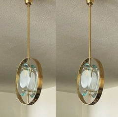 Paire de suspensions de Max Ingrand pour Fontana Arte, modèle 1933, Italie, 1961