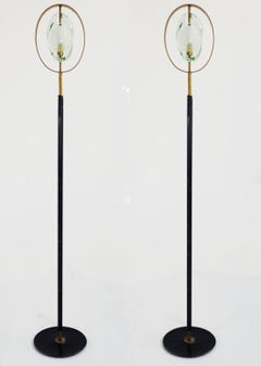 Paire de lampadaires Max Ingrand pour Fontana Arte Modèle 2020, Italie, 1961