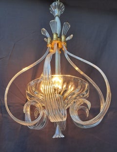 Barovier & Toso Murano Glas Kronleuchter oder Laterne, Italien 1950er Jahre