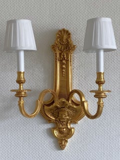 Französische Wandleuchte aus vergoldeter Bronze im Louis-XV-Stil, Frankreich 1920-1929