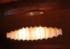 Rare lampe Pendand Cocoon à deux lumières des années 1960 Castiglioni, style Flos
