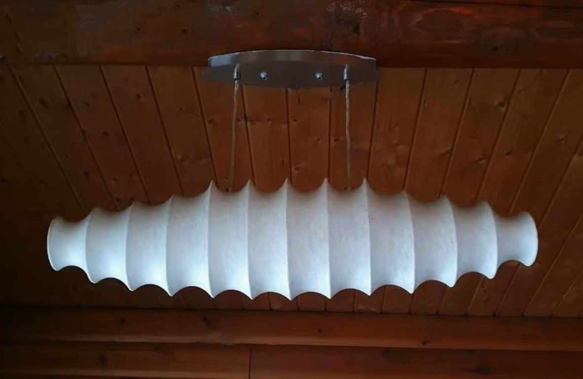 Rare Goldkant Cocoon Two-Light Pendand Lamp 1960
s Castiglioni, Flos Style