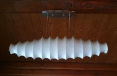 Rara lámpara colgante de dos luces Goldkant Cocoon Años 60 Castiglioni, estilo Flos