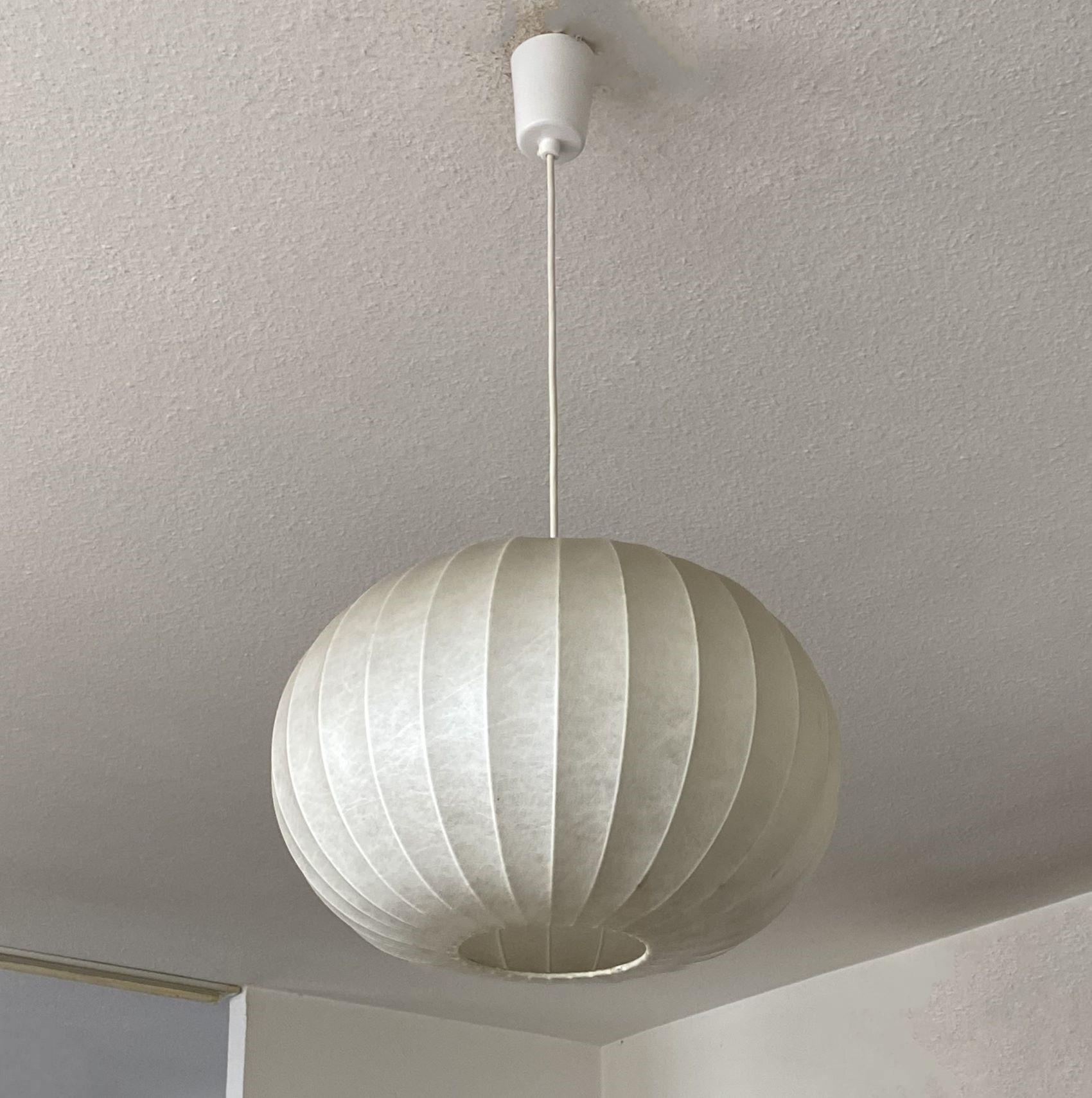 German Cocoon Midcentry Pendant Lamp by Friedel Wauer for Goldkant, Gemany, 1960s For Sale
