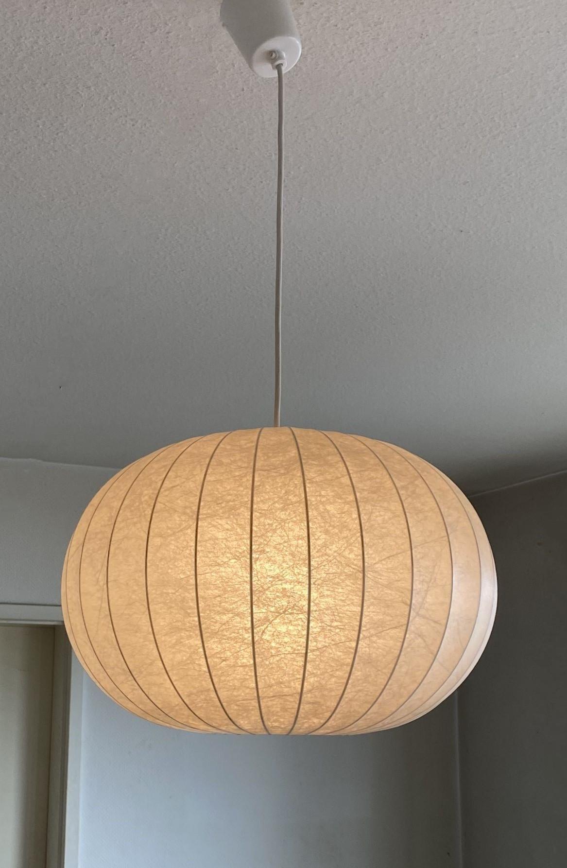 Metal Cocoon Midcentry Pendant Lamp by Friedel Wauer for Goldkant, Gemany, 1960s For Sale