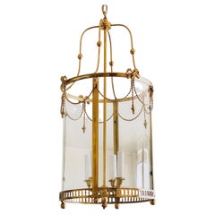 French Gilt Bronze Crystal Four-Light Wall Lantern Louis XVI Style, 1920-1930