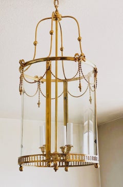 French Gilt Bronze Crystal Four-Light Wall Lantern Louis XVI Style, 1920-1930