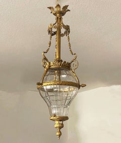 French Gilt Bronze Cut-Glass Lantern Versailles Style, 1900-1910