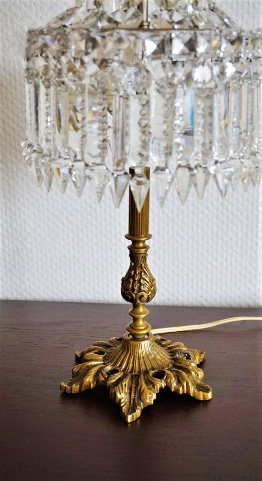 vintage crystal chandelier table lamp
