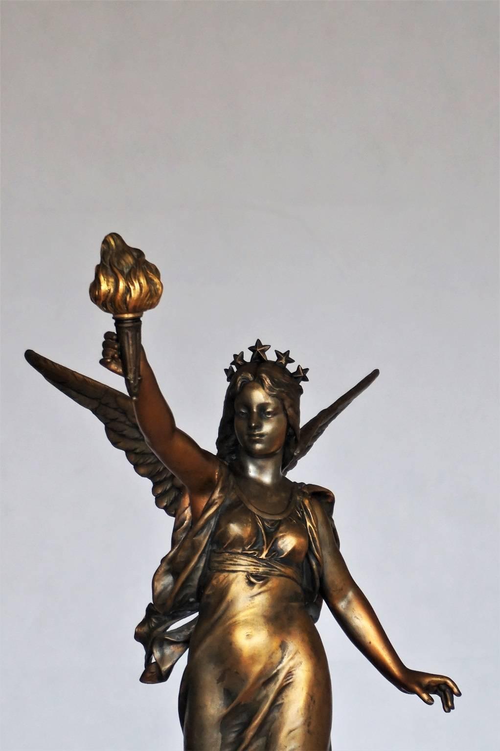 Cast French Bronze Sculpture, Signed Bouret