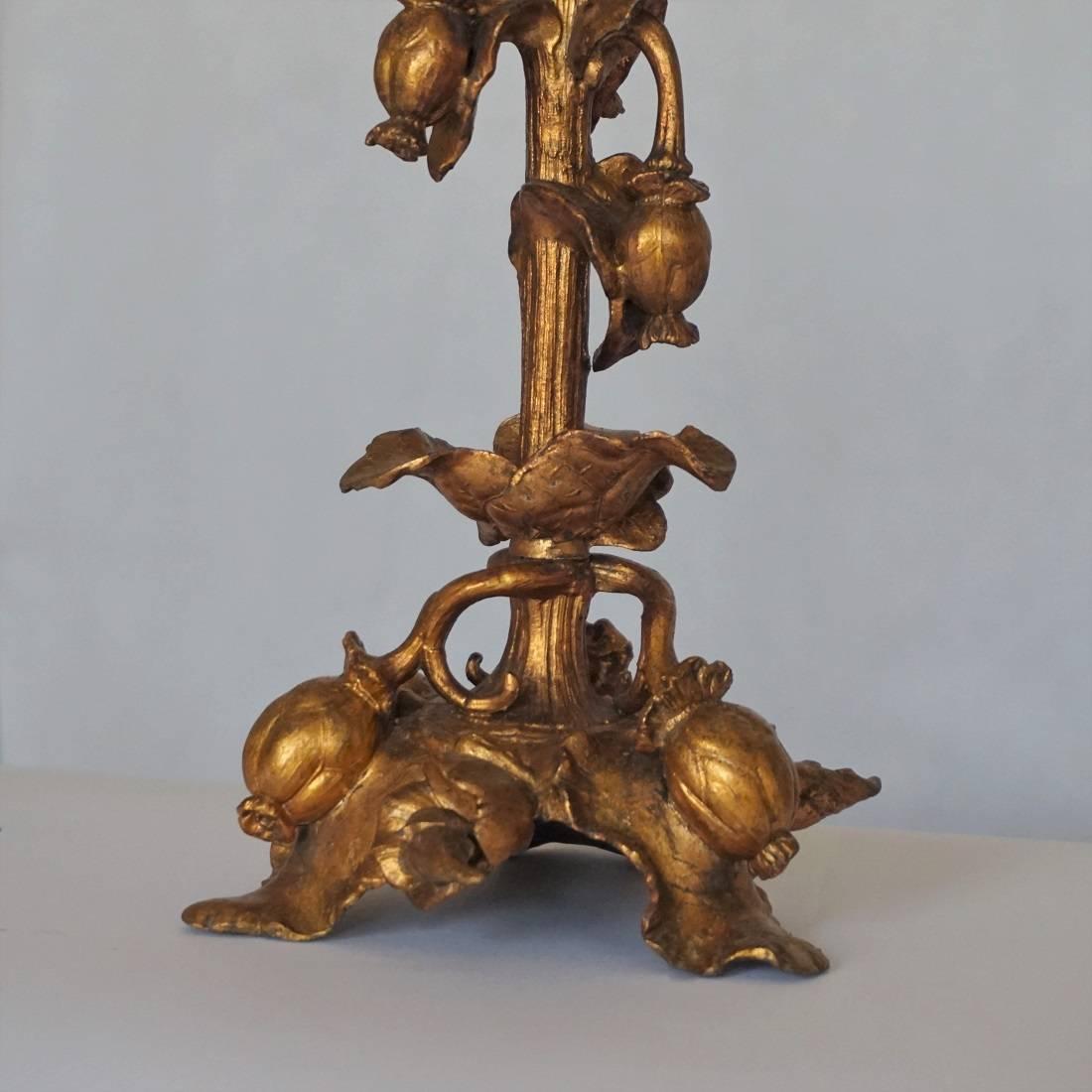 Mid-19th Century Pair of French Gilt Bronze Four-Light Candelabras Rococo Style 4