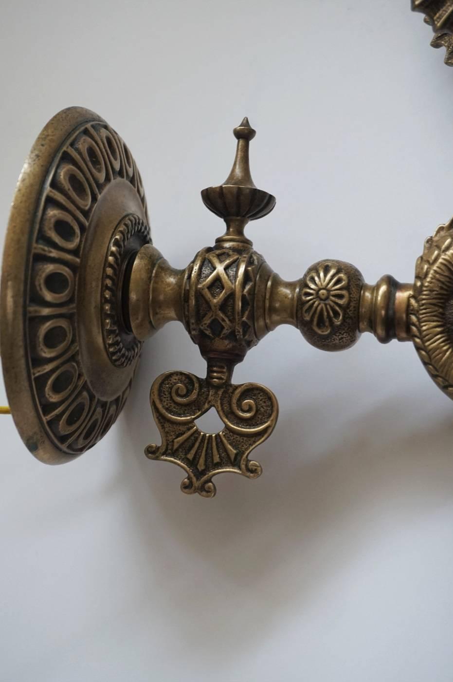 Late 19th Century Empire Style Bronze Winged Figural Wall Sconce, Candelabra 3