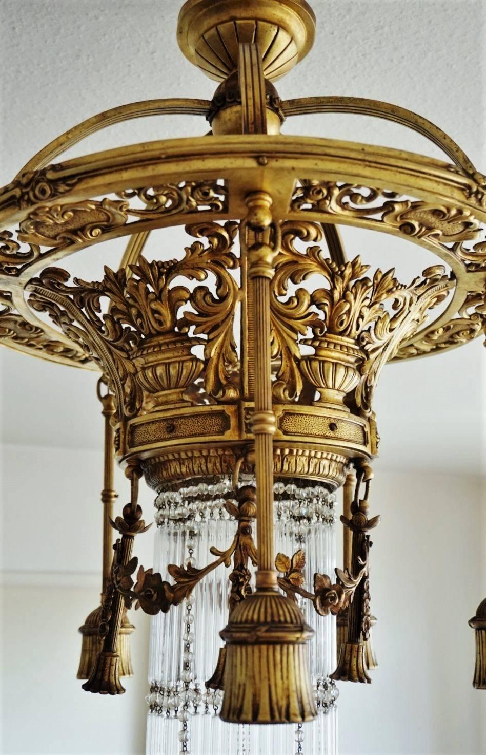 Late 19th Century French Empire Style Gilt Bronze Six-Light Chandelier  2
