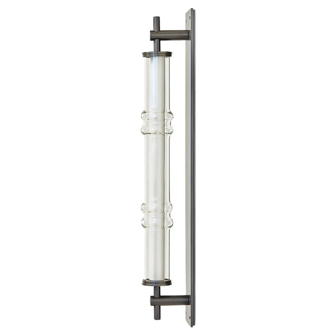 Amuneal's Blown Glass + Blackened Steel Totem Wall Sconce For Sale