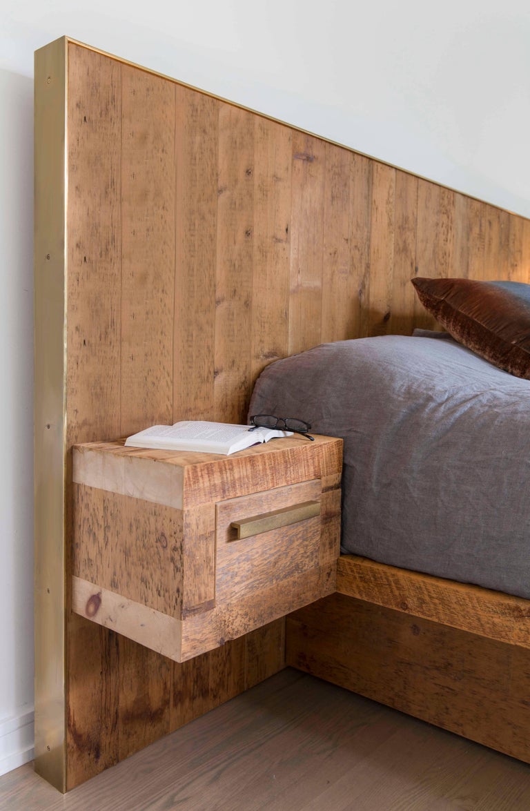 Rustic Modern Bed With Concealed Storage In Reclaimed Pine