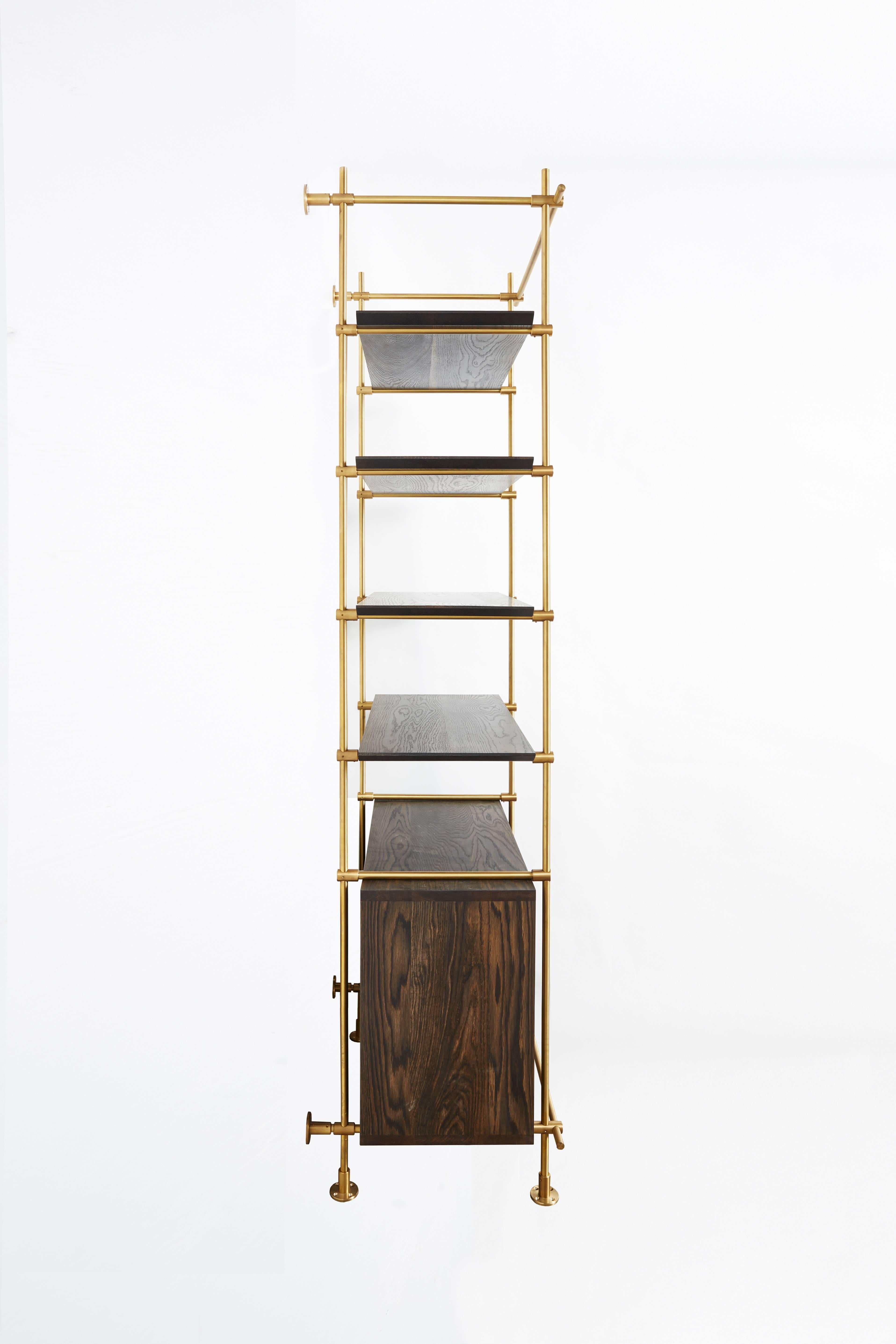 brass shelving