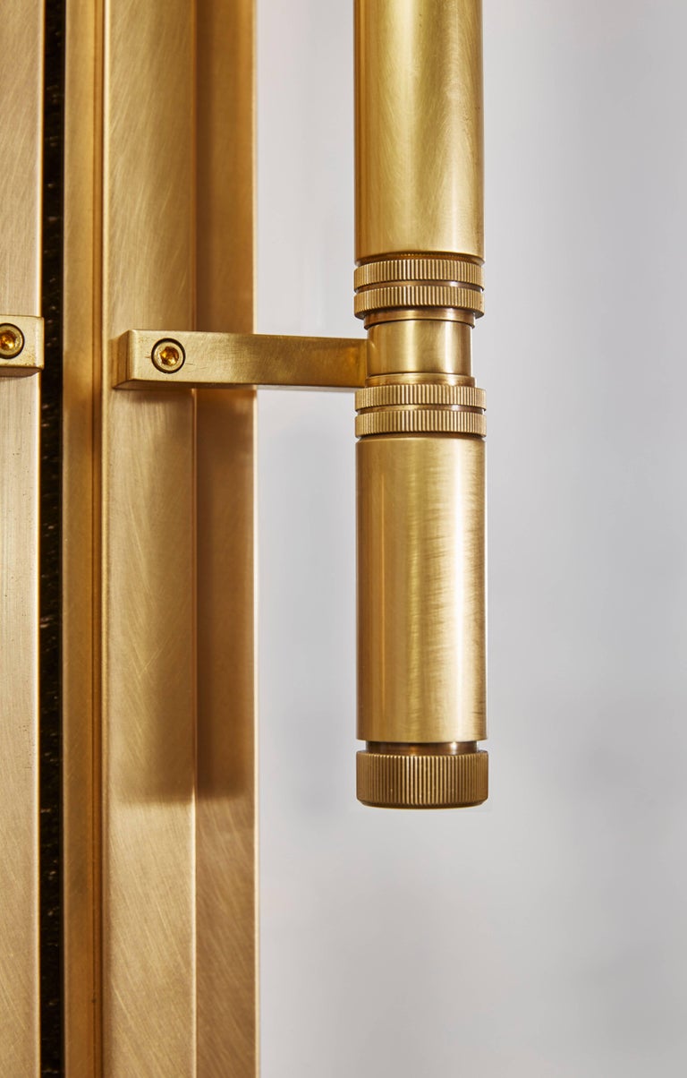 Clean Modern Bronze Doors with Machined Bronze Door Pulls and Hinges