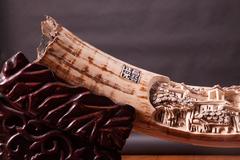 Exceptional Carved Fossil Woolly Mammoth Tusk
