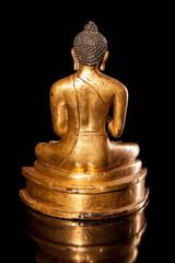 13th Century Gilt Bronze Figure of Shakyamuni Buddha