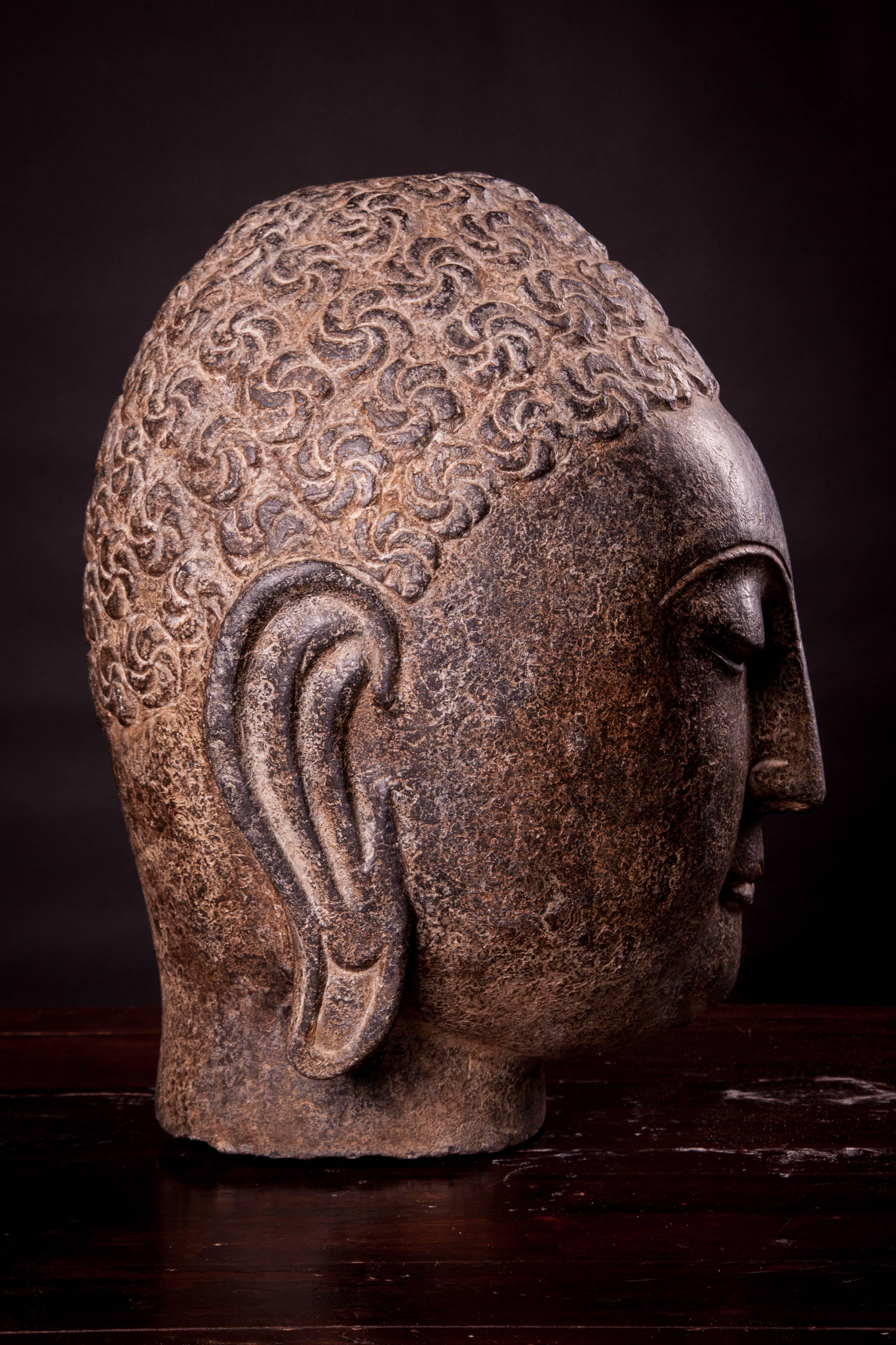 Male Shakyamuni Stones Carved Buddha Heads For Sale 2