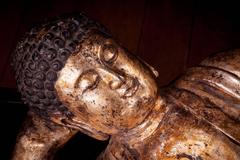 Giltwood Figure of Reclining Buddha