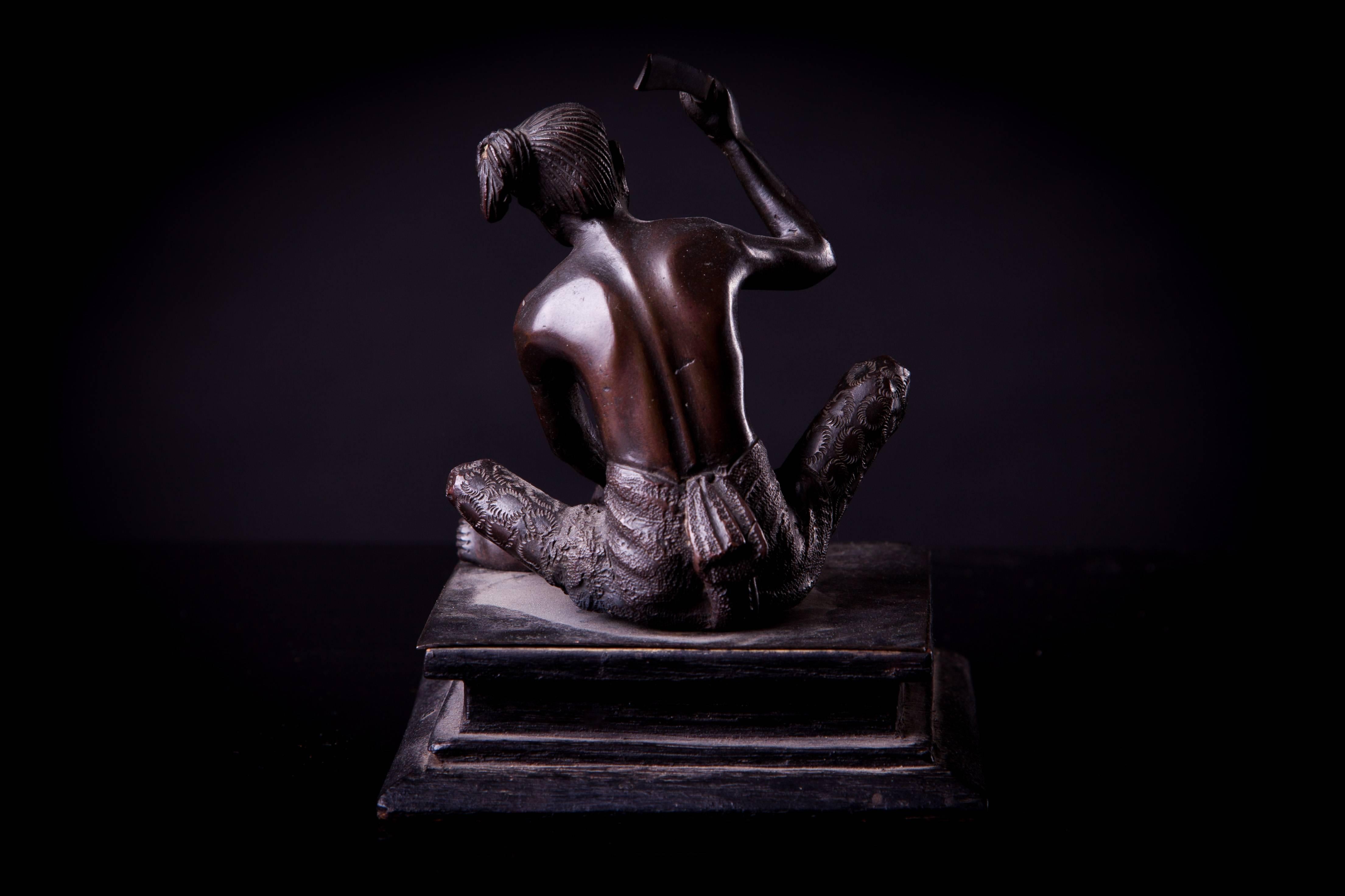 Three Bronze Figure Do Various Chores Burma, Pegu For Sale 3