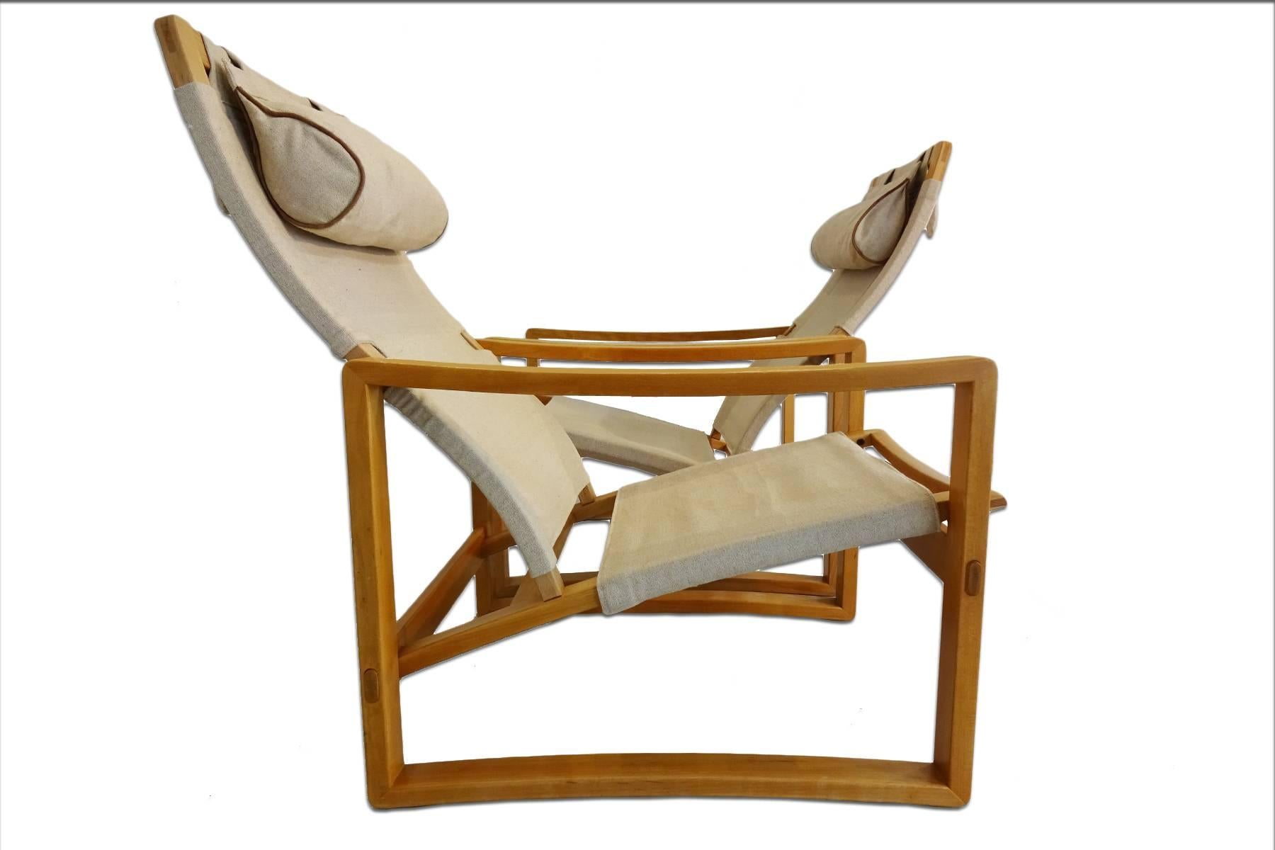 Hand-Crafted Very Rare Pair of Mid-Century Børge Jensen & Sønner ‘Safari’ Lounge Chairs For Sale