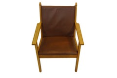 Hans J Wegner GETAMA Leather & Oak ‘Horned’ Lounge/Armchair