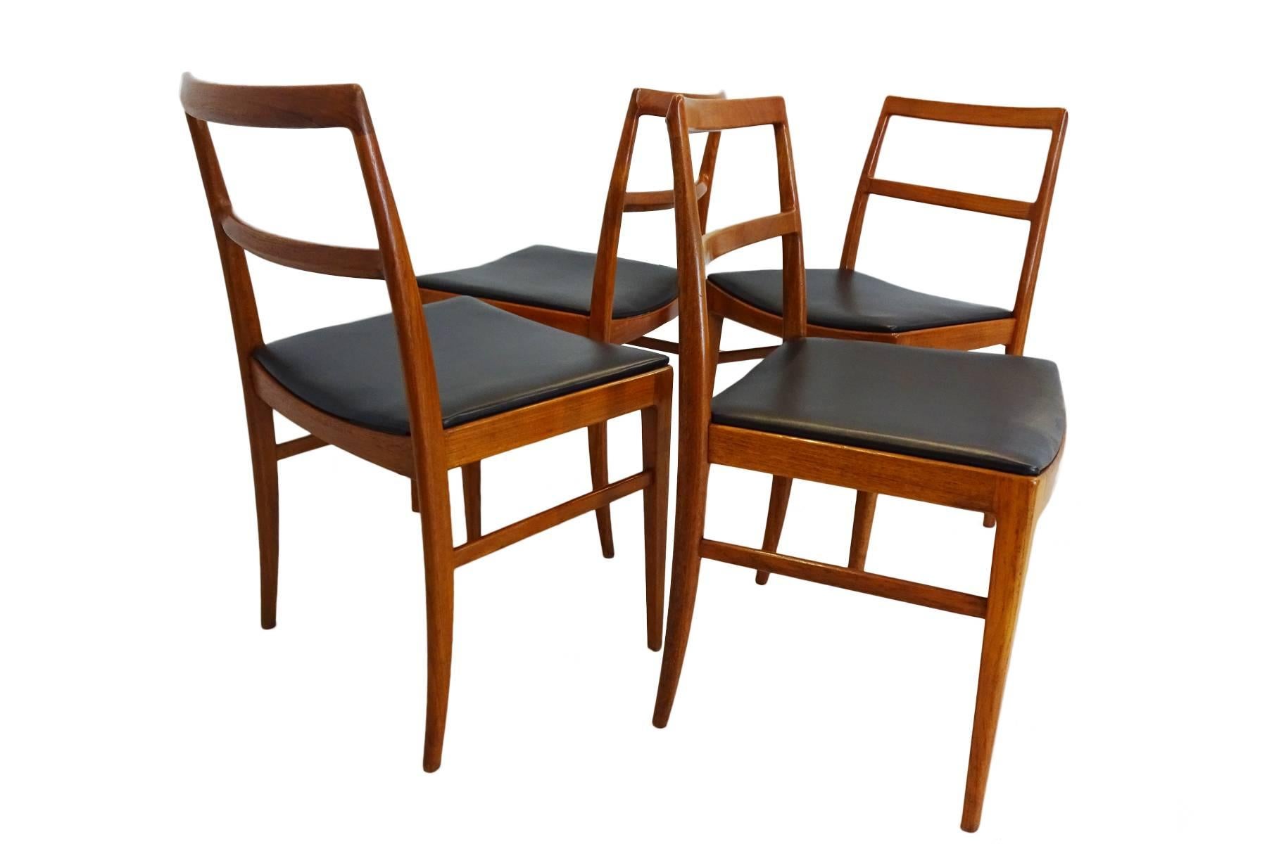 Mid-Century Modern Danish Midcentury Arne Vodder Model 430 Teak Dining Chairs for Sibast For Sale