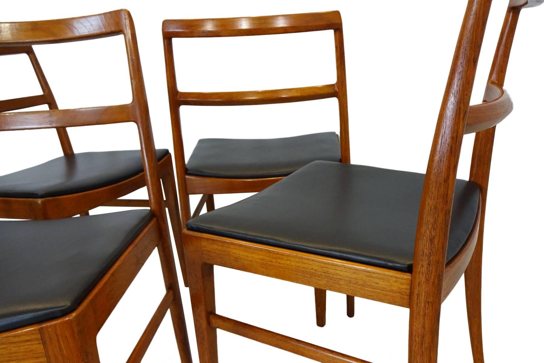 Mid-20th Century Danish Midcentury Arne Vodder Model 430 Teak Dining Chairs for Sibast For Sale