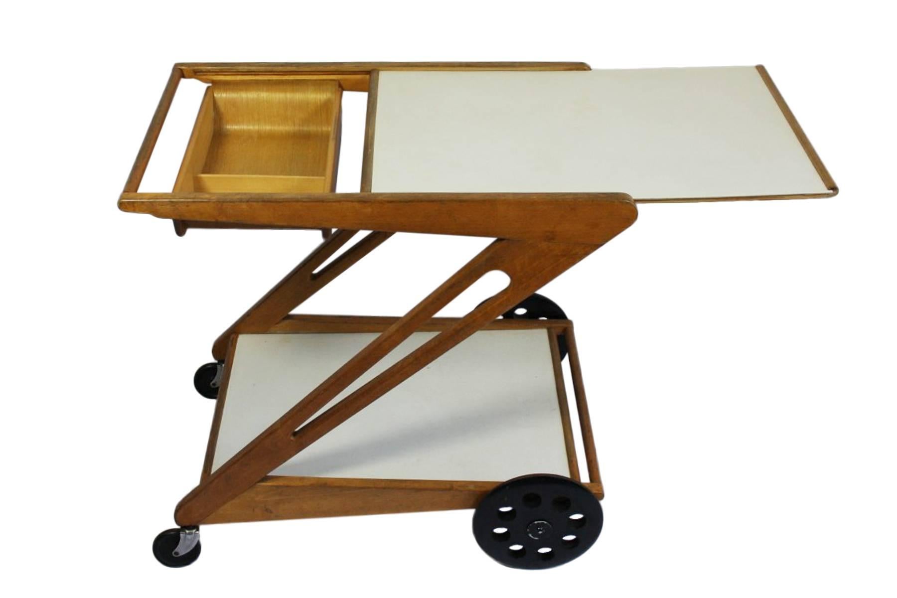 Mid-Century Modern Early Mid-century Cees Braakman Serving Trolley for Pastoe For Sale