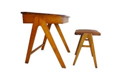 1950s Robin Day for Hille Art Student Desk and Accompanying Stool
