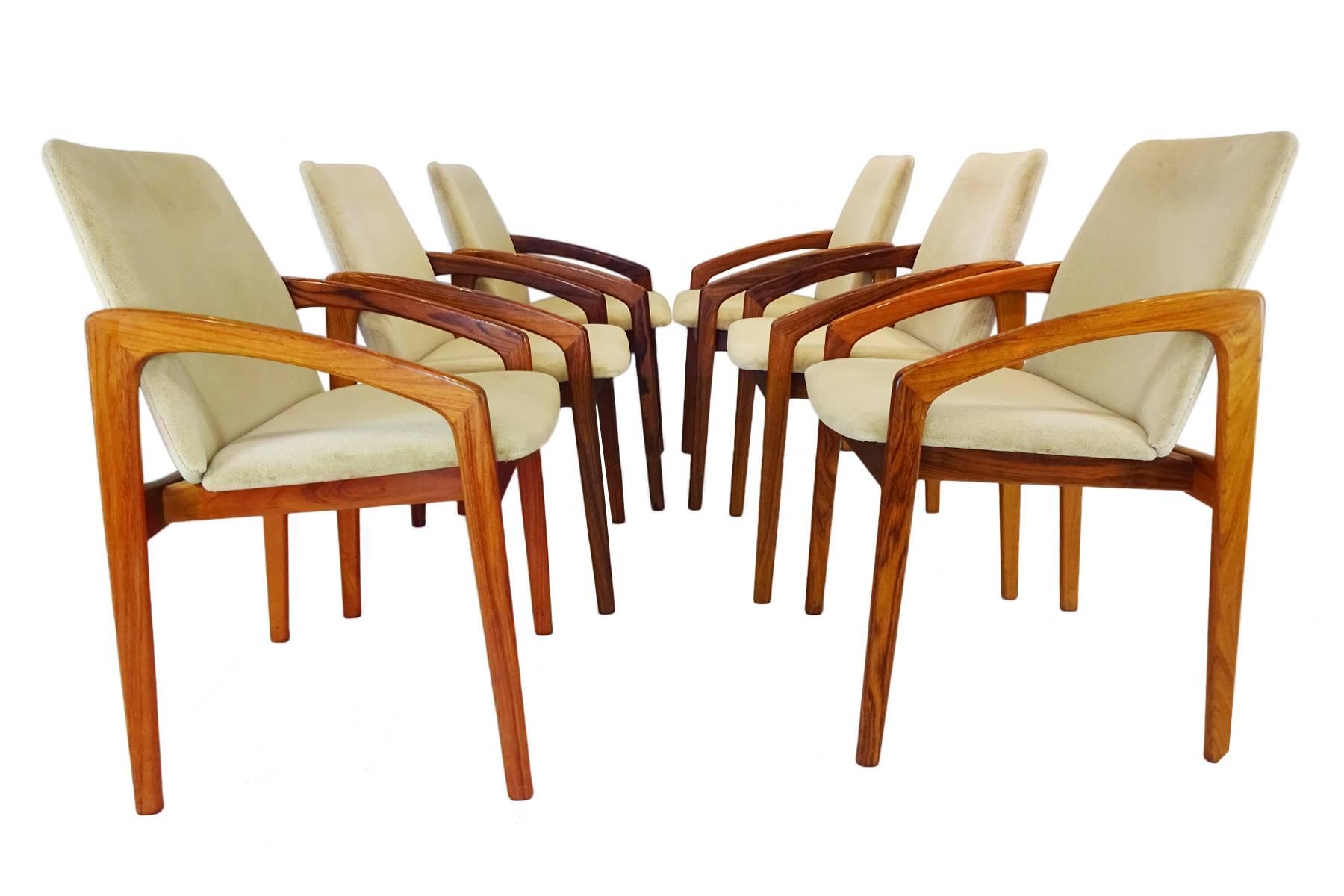 Mid-Century Modern Set of Six Danish Mid-century Kai Kristiansen Carver Dining Chairs For Sale