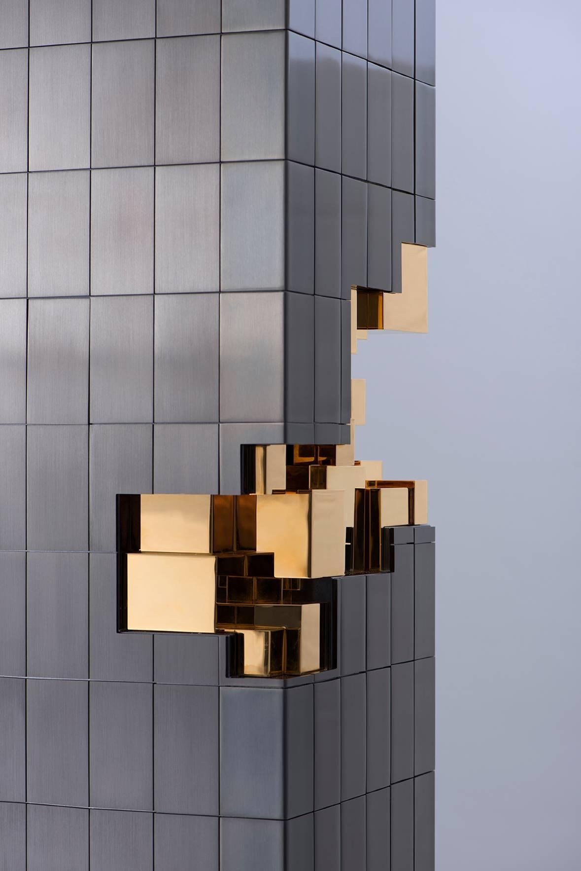 Tower sculpture
Inspiration: David Collins's tower in Bangkok
Made of brass: Gun metal and 24 carat gilded.

On stock at United Kingdom, London
Unit C9 Ground Floor, Design Centre East, Chelsea Harbour, SW10 0XF
 