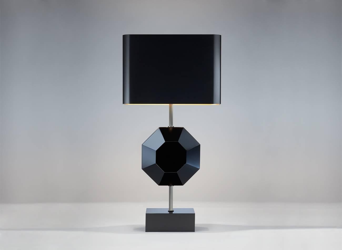Modern Octagonal Table Lamp, Prototype, Made in France by Charles Paris For Sale