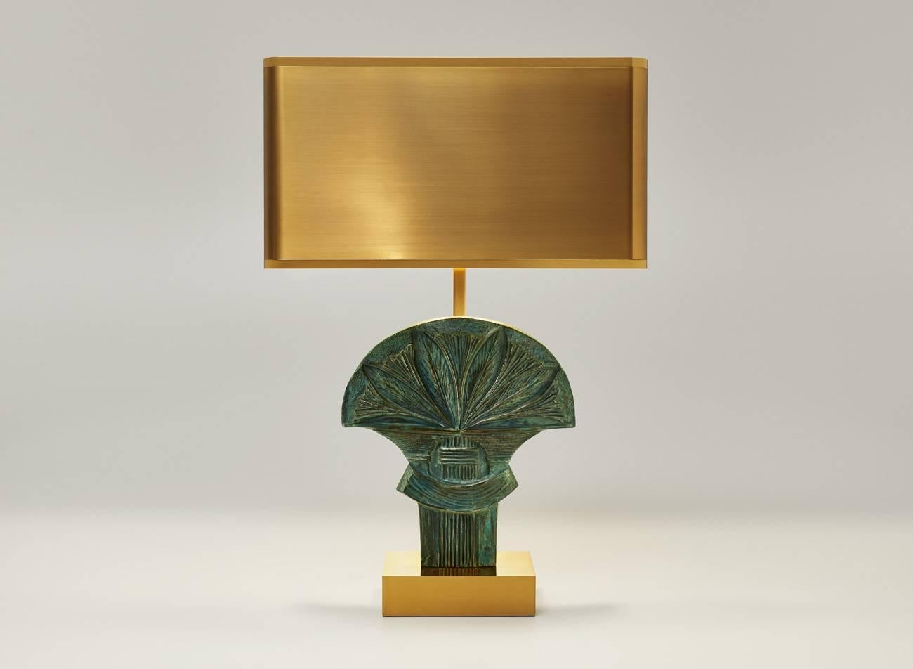 Egyptian Table Lampe Assouan Made of Brass Signed and Numbered Made in France Rare For Sale