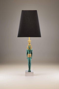 Pharaon, Table Lamp Made of Brass Signed and Numbered