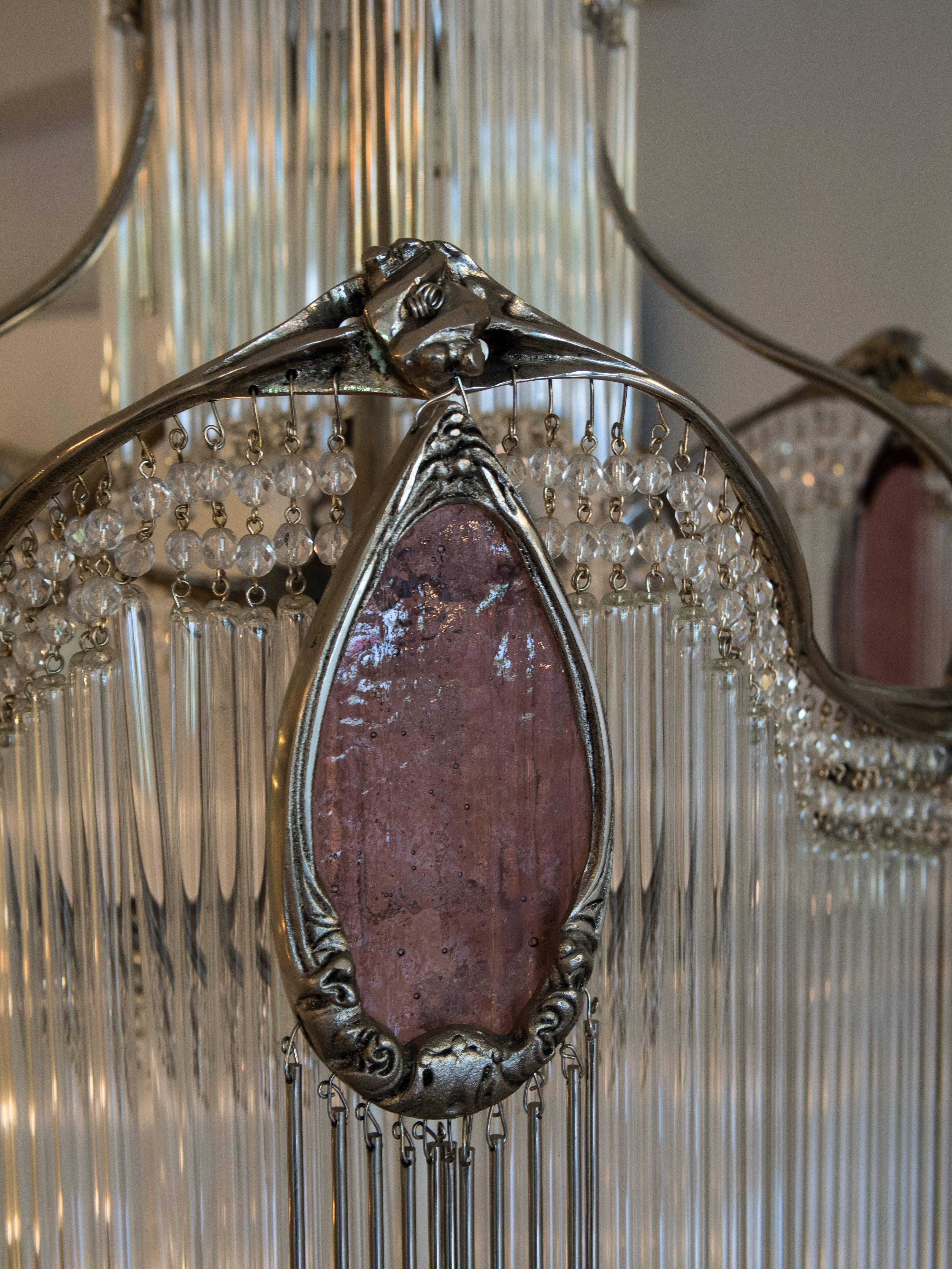 French Art Nouveau Chandelier in the Style of Hector Guimard