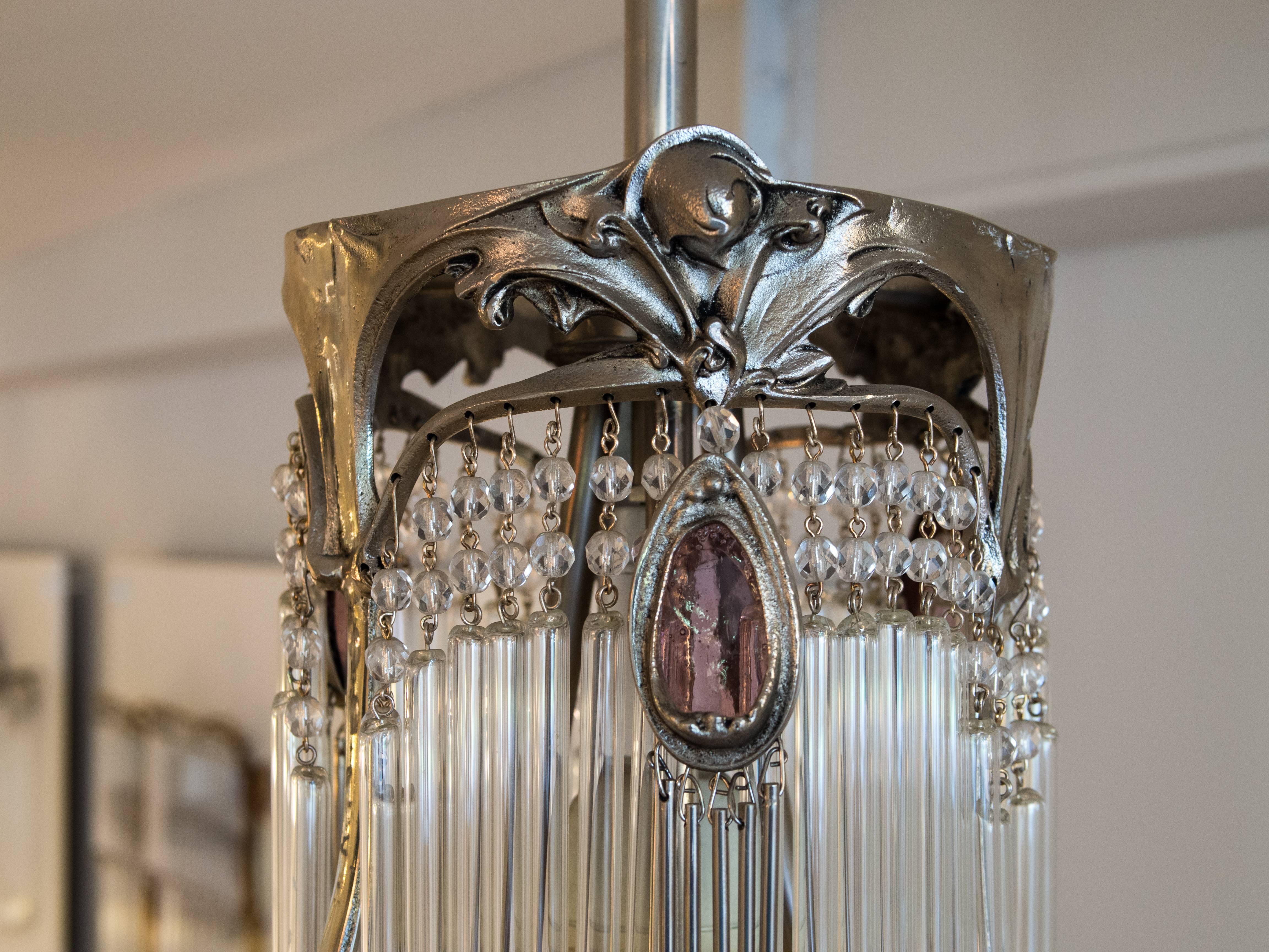 Art Nouveau Chandelier in the Style of Hector Guimard In New Condition In Rebais, FR