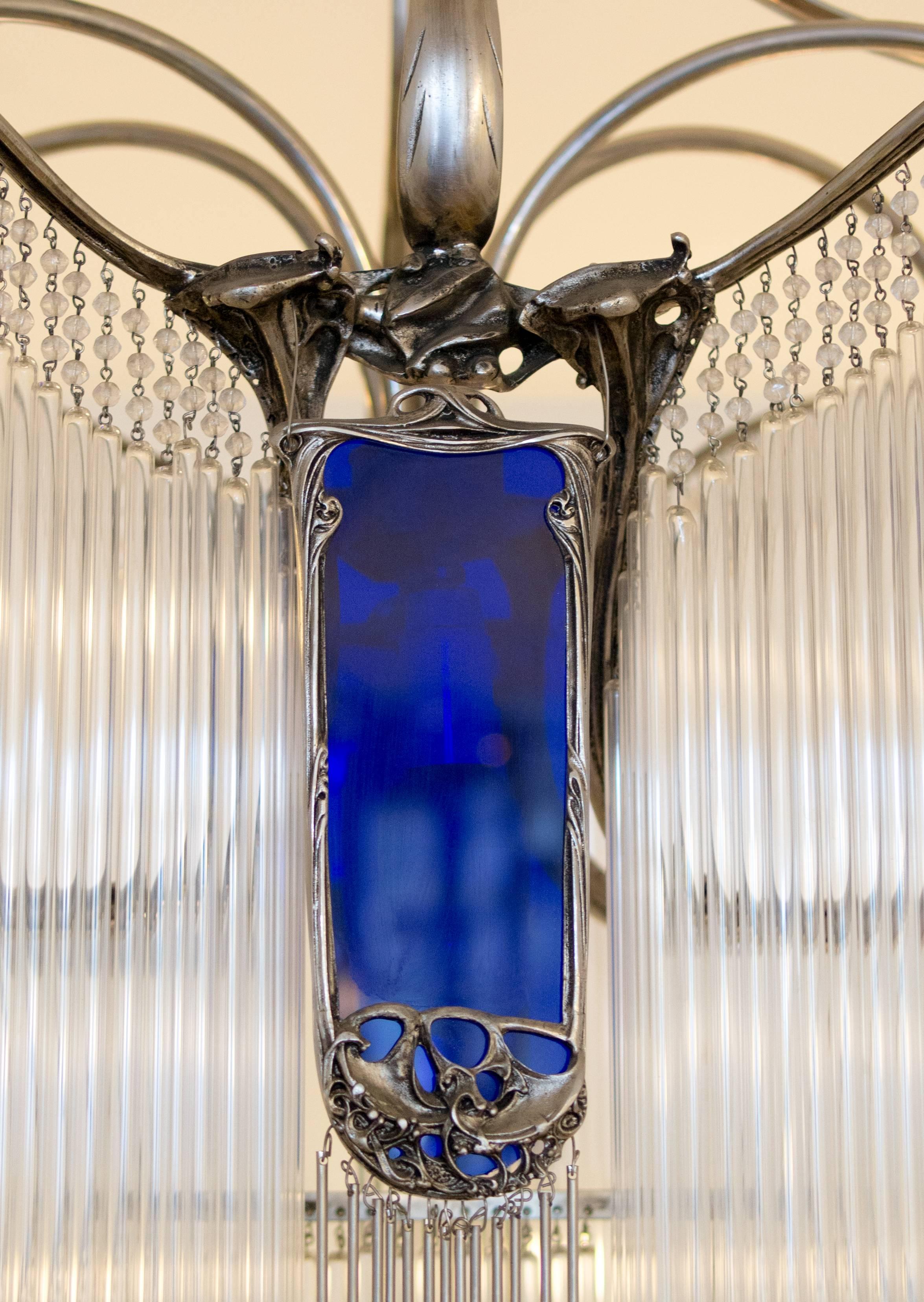 Art Nouveau Big Hector Guimard's Bronze Chandelier