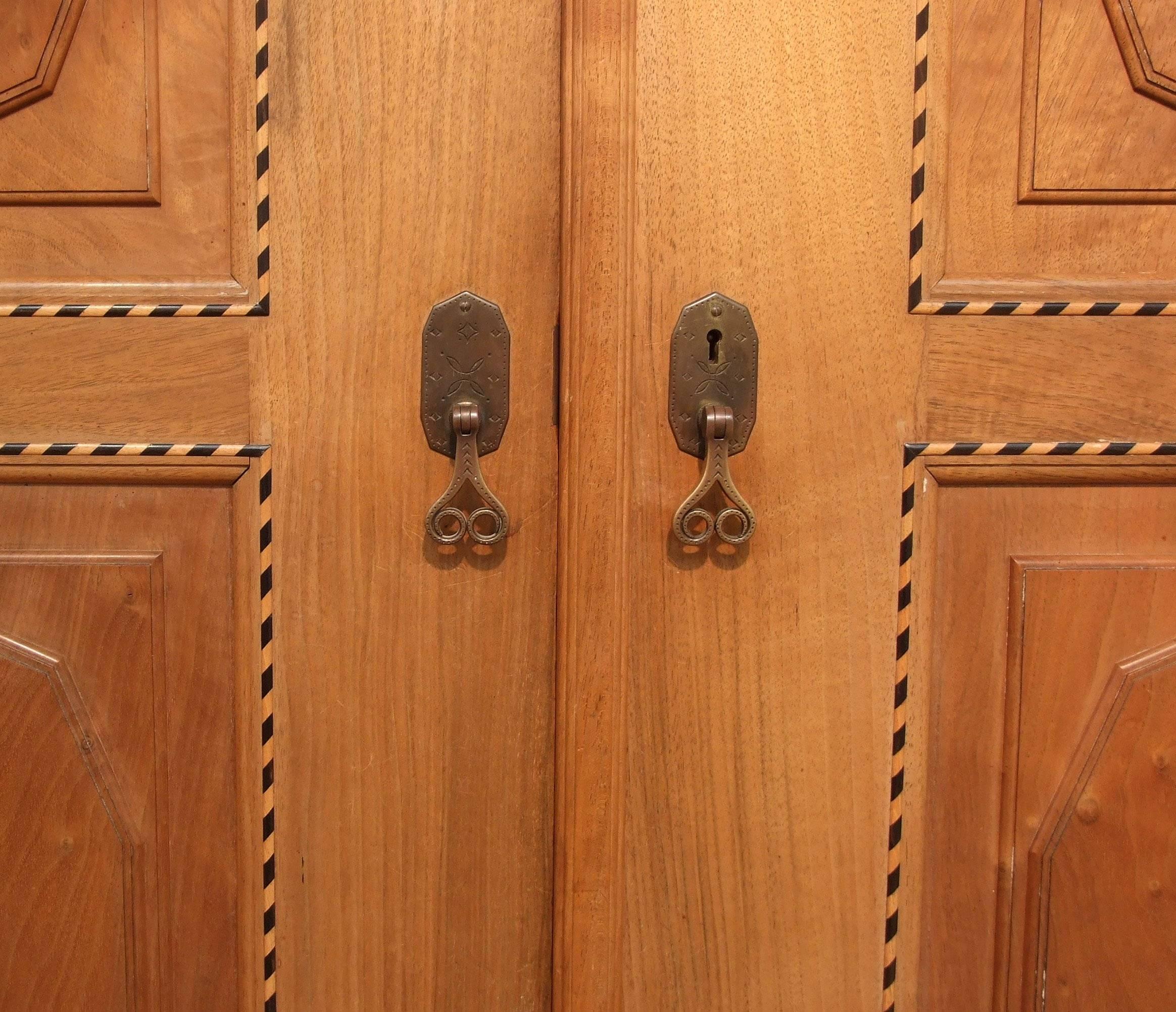 Arts and Crafts PETER WAALS Arts And Crafts Cotswold School Walnut Wardrobe For Sale