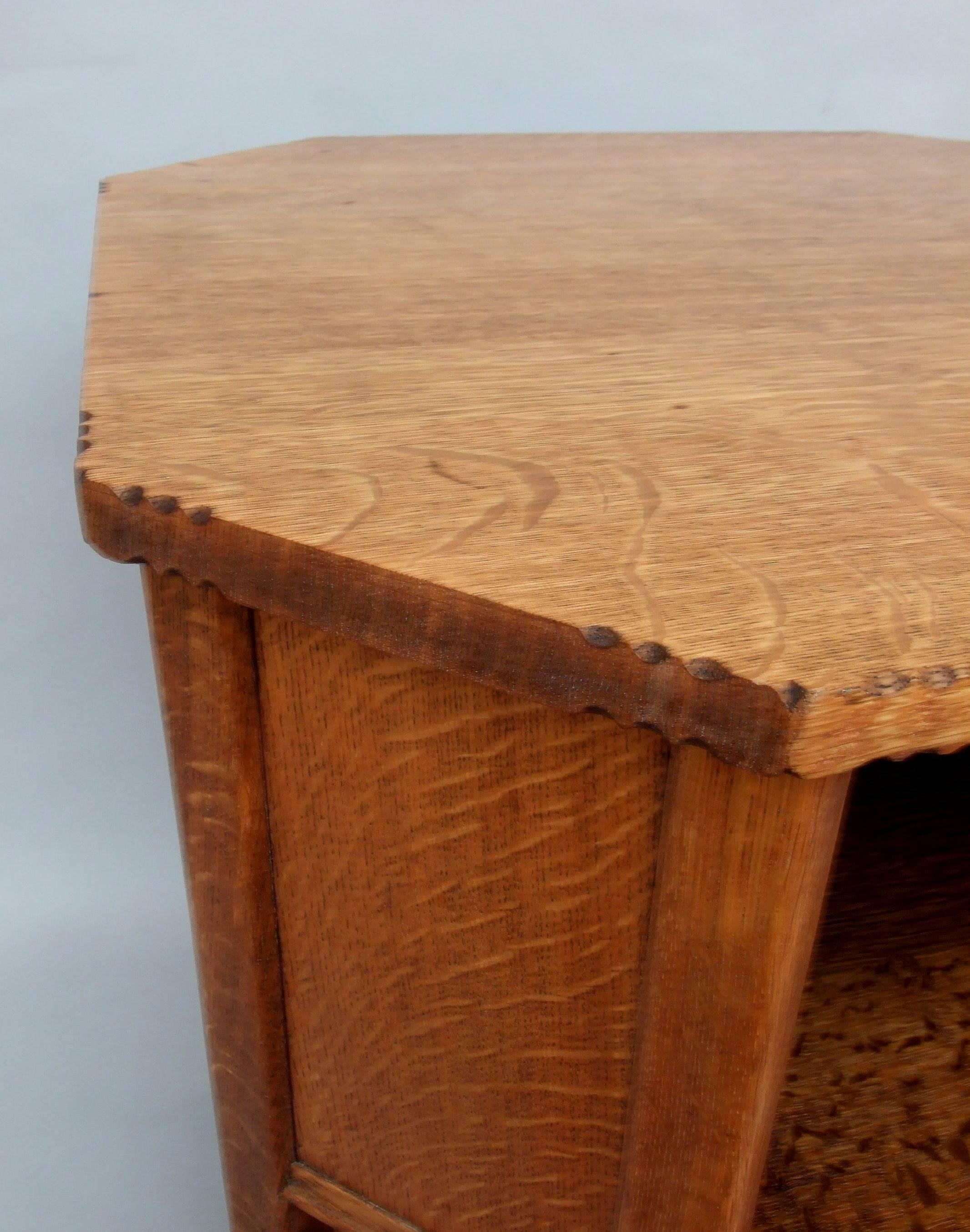 Arts and Crafts HEALS Octagonal Oak Book Table