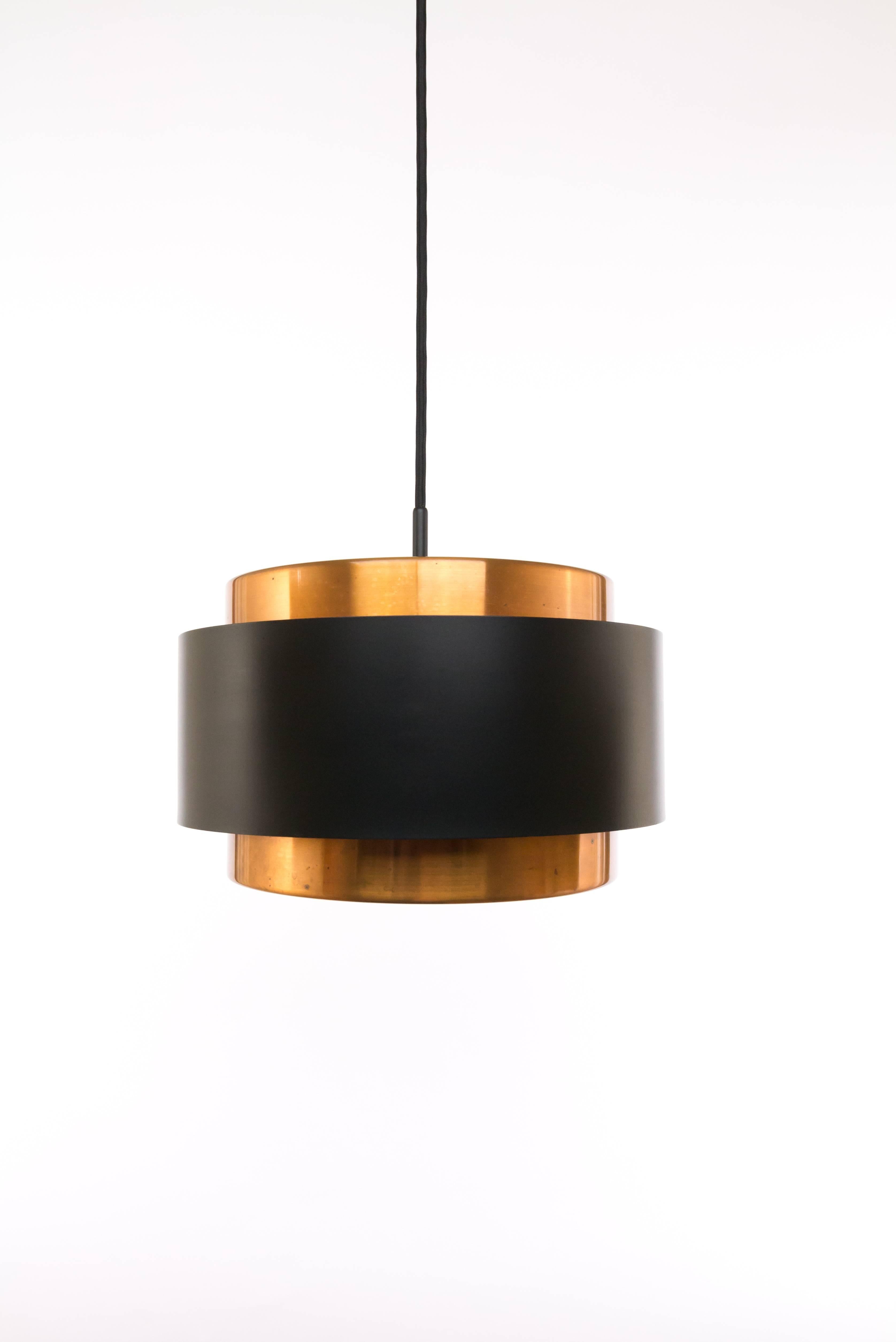 Lacquered Pair of Copper 'Saturn' Pendants by Jo Hammerborg for Fog & Mørup, 1960s