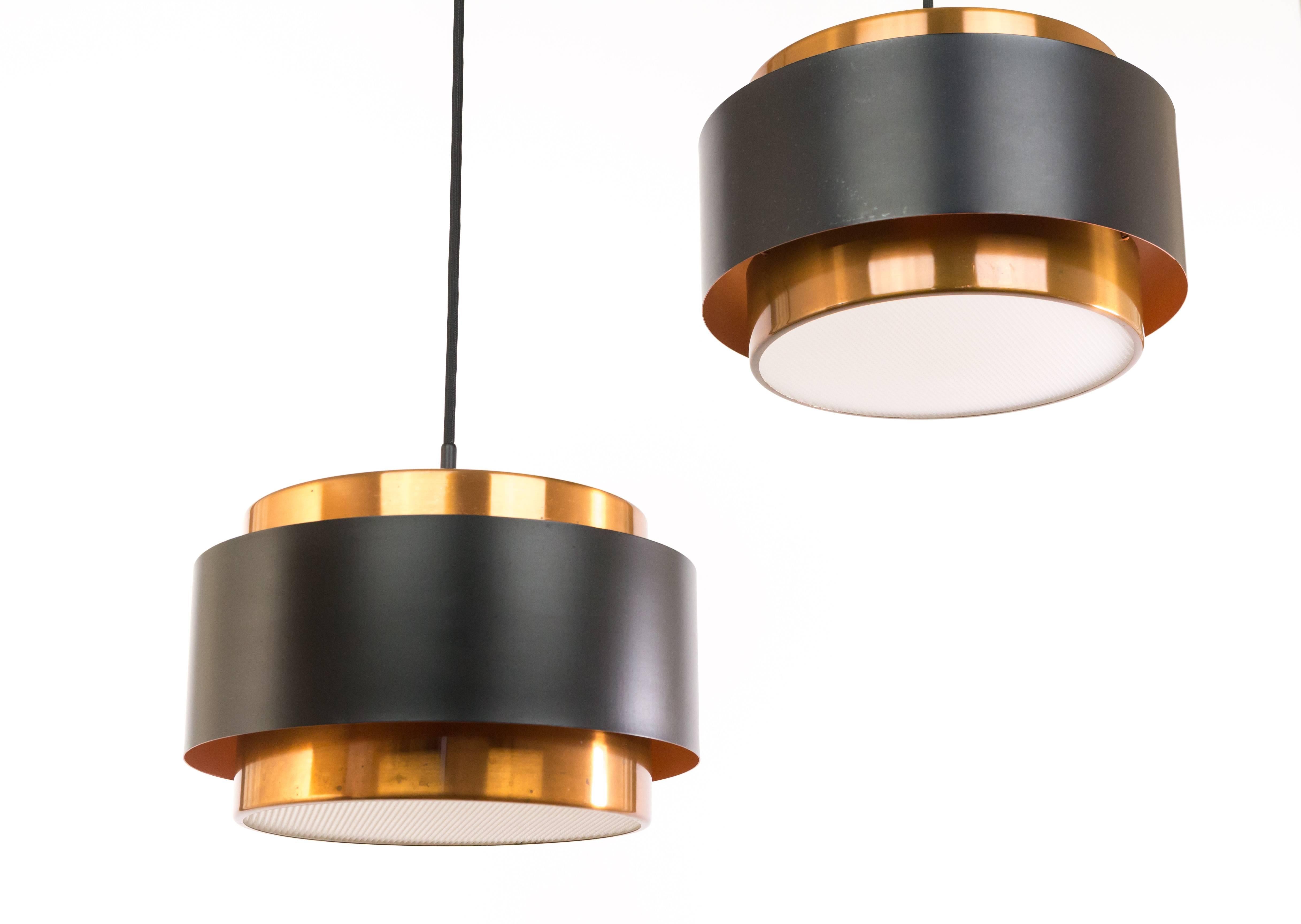 Pair of Copper 'Saturn' Pendants by Jo Hammerborg for Fog & Mørup, 1960s In Excellent Condition In Rotterdam, NL