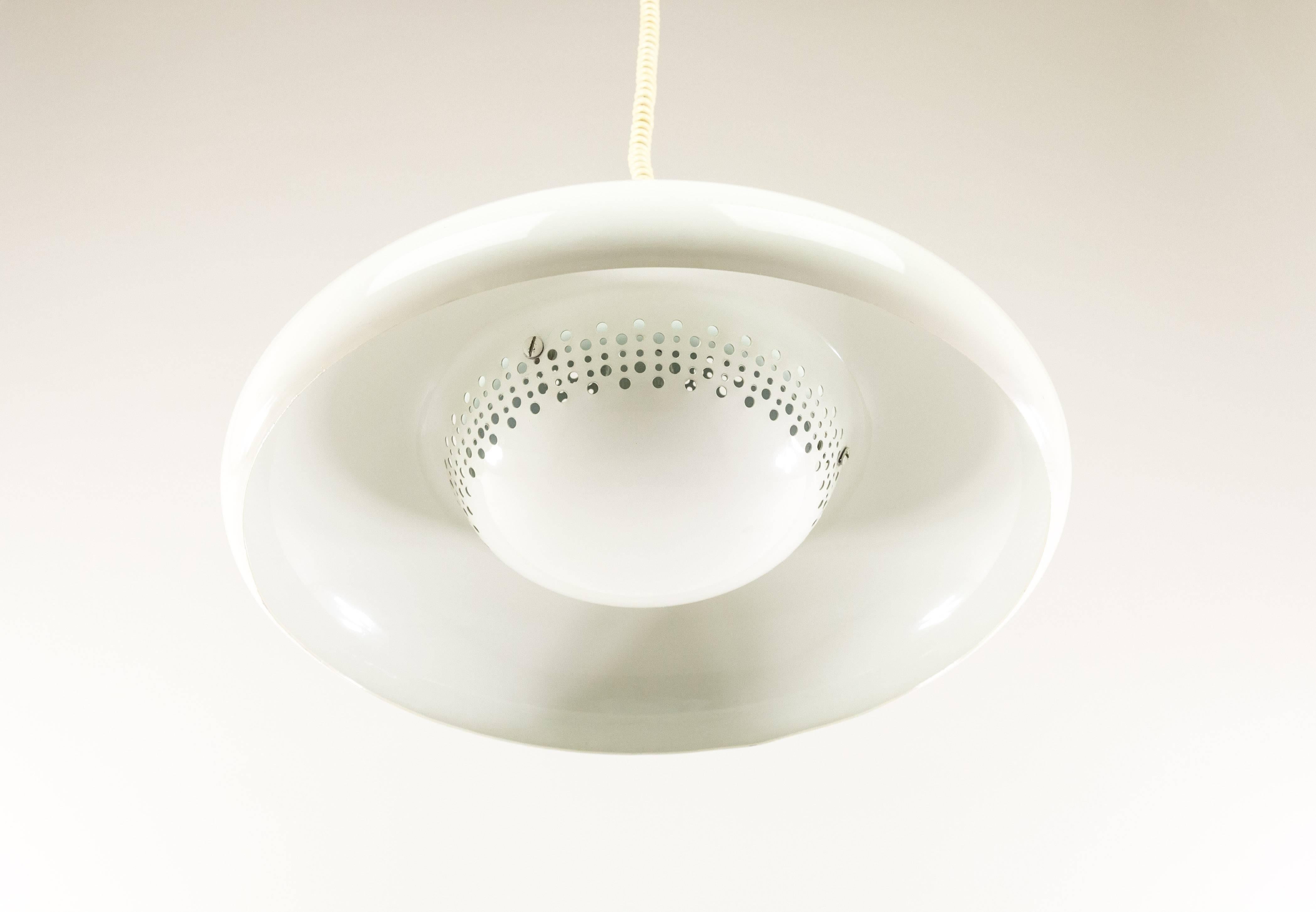 Enameled White Fior di Loto Pendant by Tobia and Afra Scarpa for Flos, 1960s